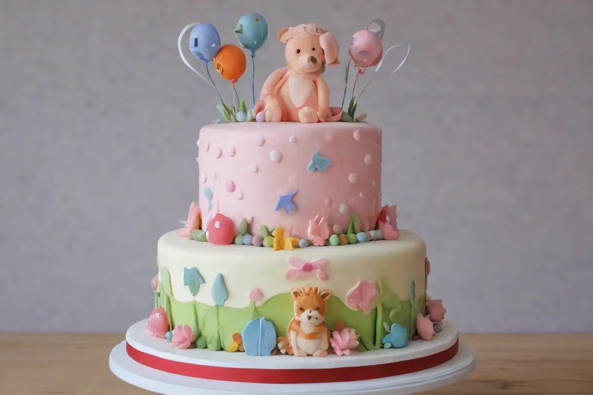 Pastel de cumpleaños con decoración