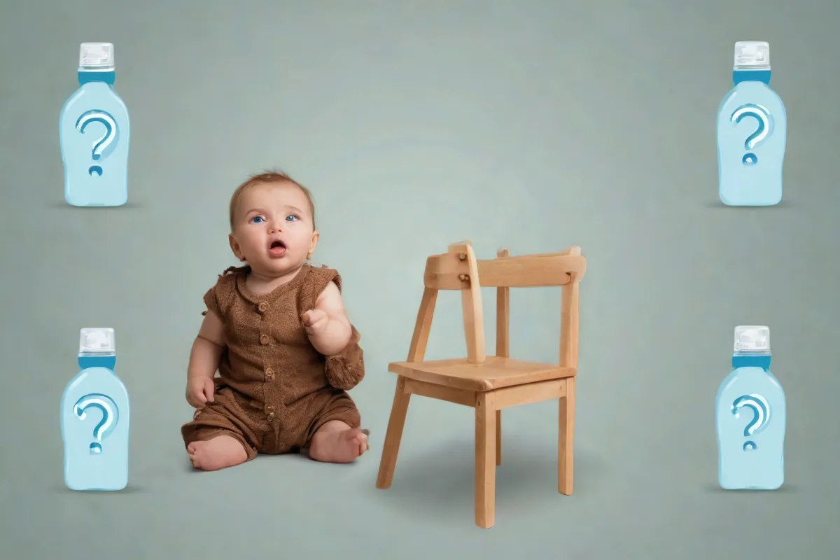 Bebé confundido, buscando leche