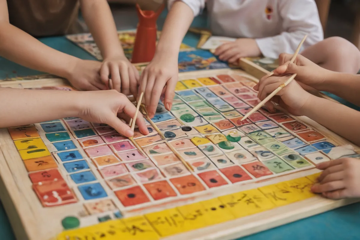 ¿Qué colores se muestran en el juego infantil?