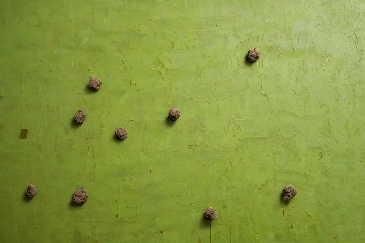 El papel de pared con heces fecales de niños verdes