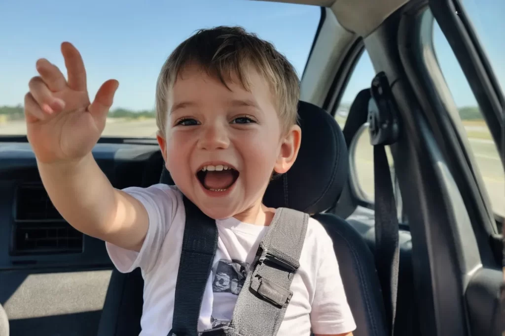 Un niño con cara emocionada