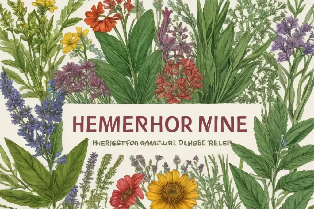 Una ilustración herbácea para alivio de la hinchazón con slogan