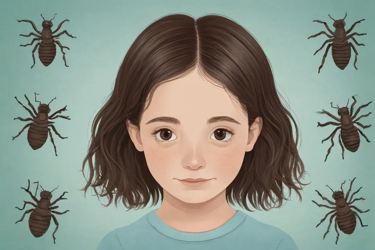 Ilustración de piojos con consejos de eliminación y mensaje esperanzador