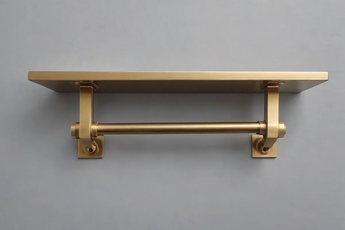 Los herrajes metálicos y estanterías de plataforma alta diseñadas con estilo