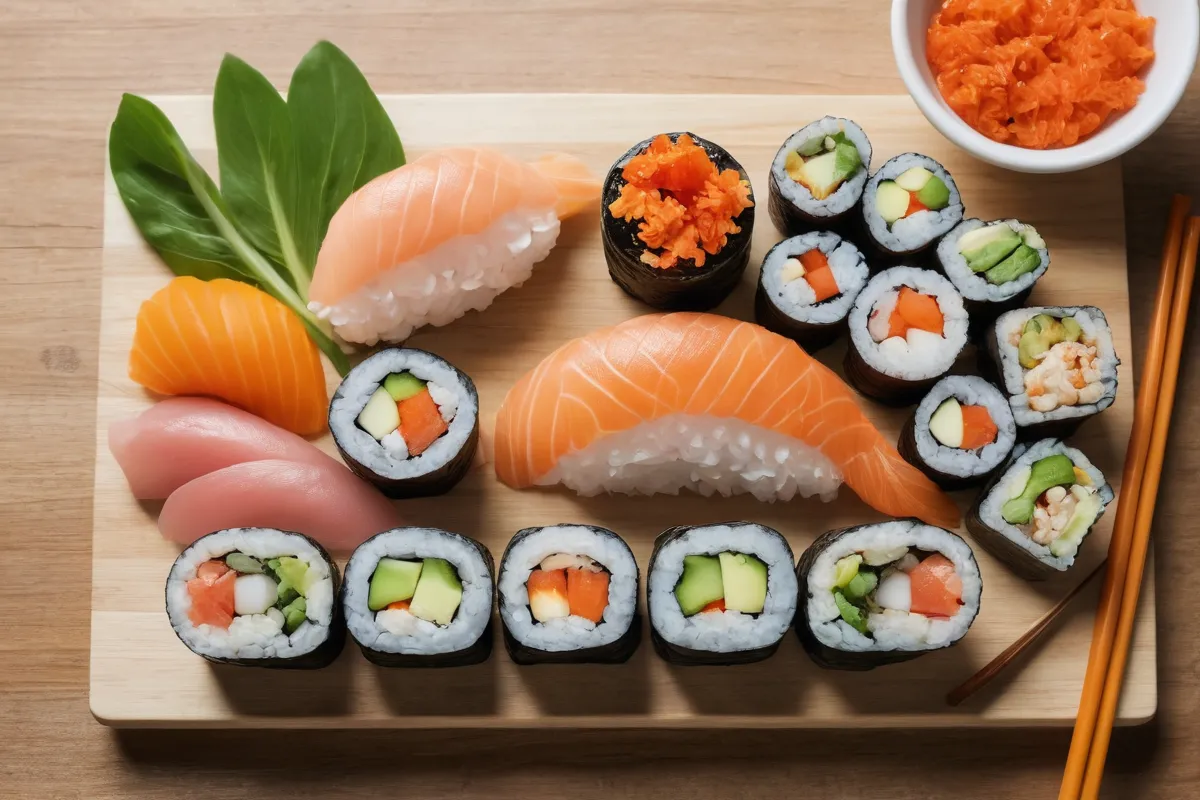 Imagen de sushi para gestantes, comida saludable para madres y bebés