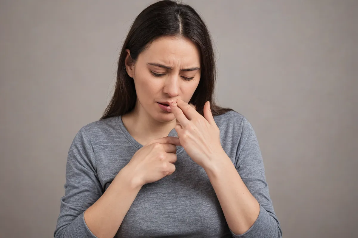 La mujer con dolor en el pulgar pregunta por la tendinitis de Quervain