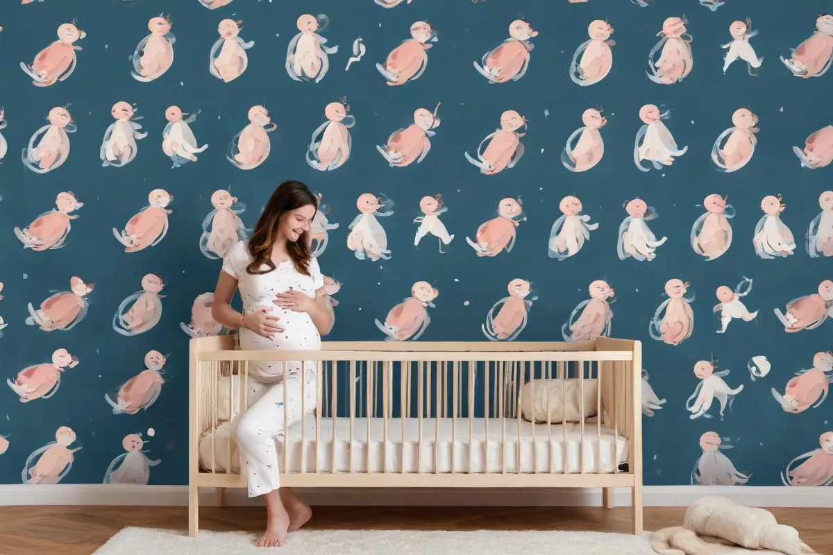 Papel de fondo con temática de embarazo y crianza para la educación