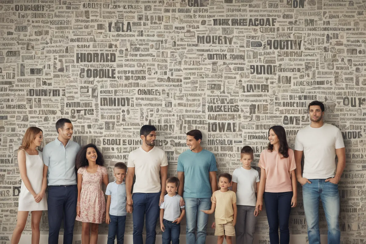 La pared de papel muestra un retrato familiar, pero la interacción es limitada y el contenido textual predomina