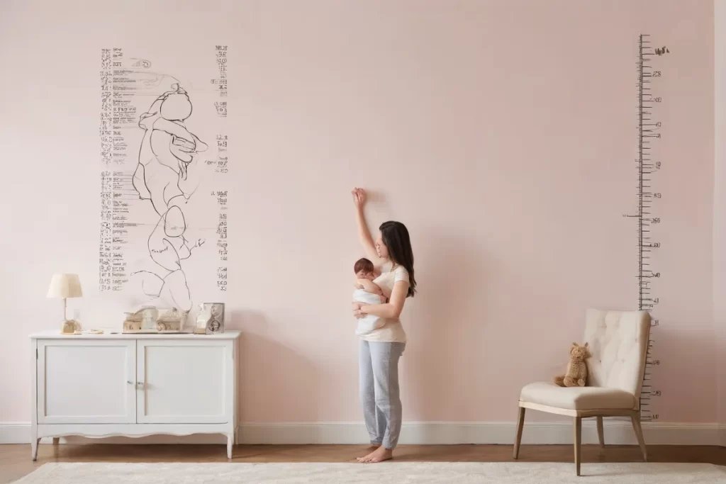 Unffiche con gráficos de crecimiento equilibrado y lactancia