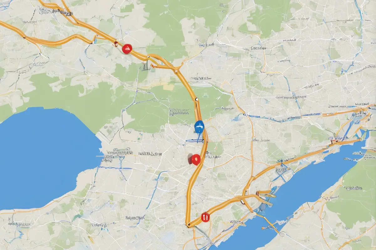 La carte muestra dos rutas libres de Madrid a Cambrils (A2/AP2 y N-240/C-14)
