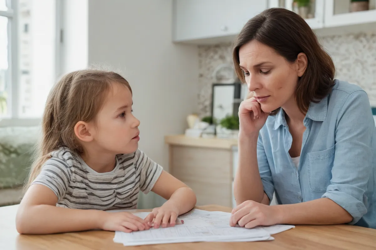 Mamá curiosa, preguntando por fechas de viaje del niño