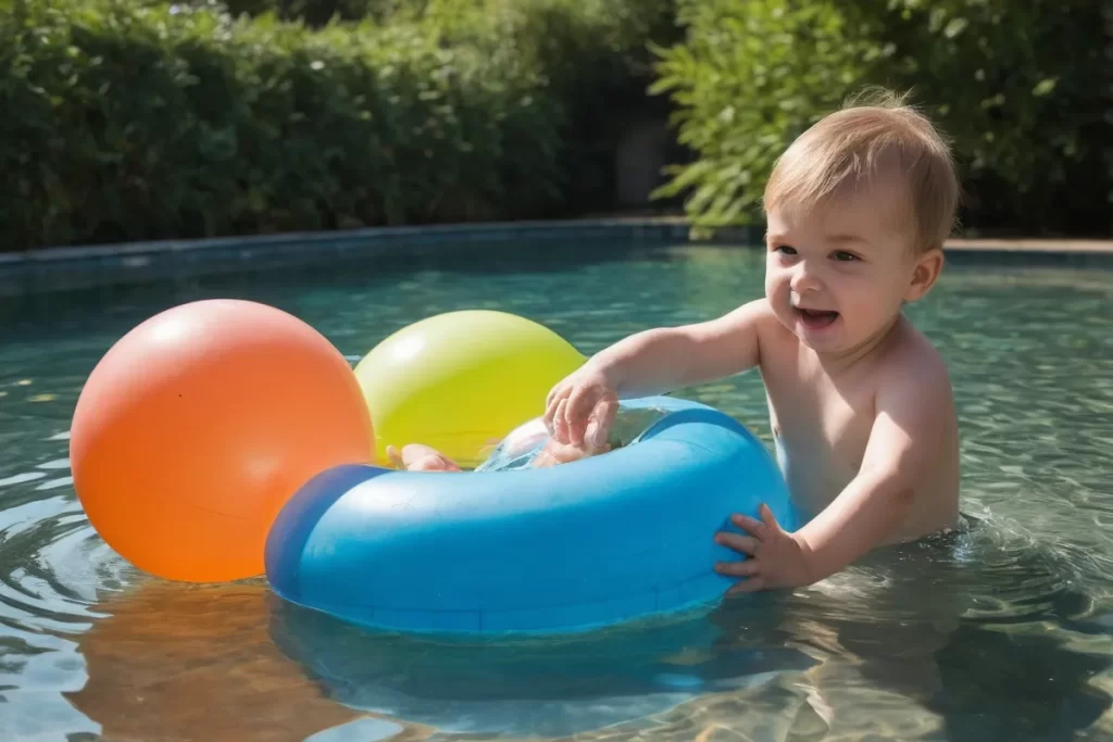 Bolas y flotadores de Decathlon para bebé