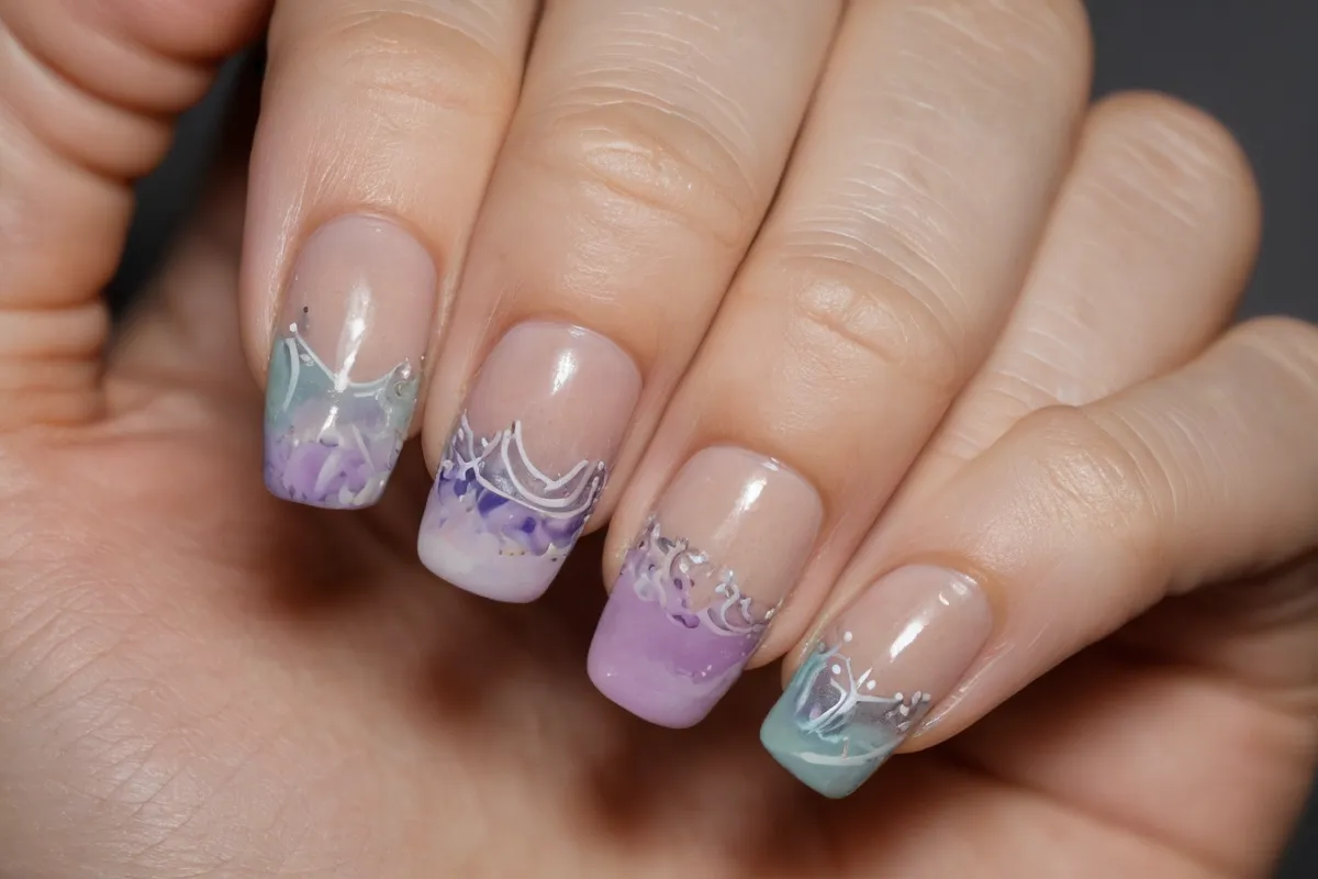 Un diseño estilizado de uñas doradas y desgastadas