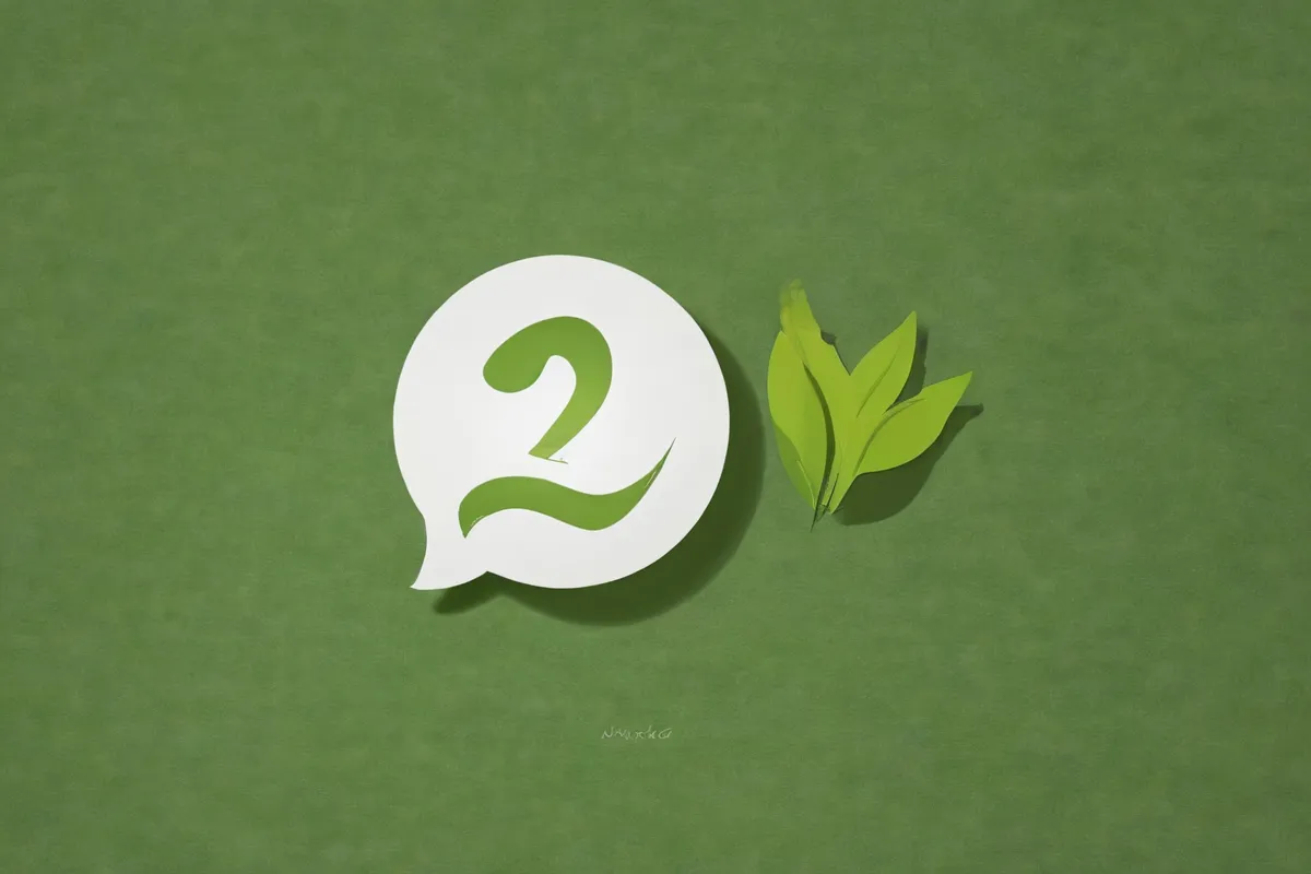 La wallpaper muestra una imagen estilizada de una hoja de té verde con la pregunta y la bandera de conclusión