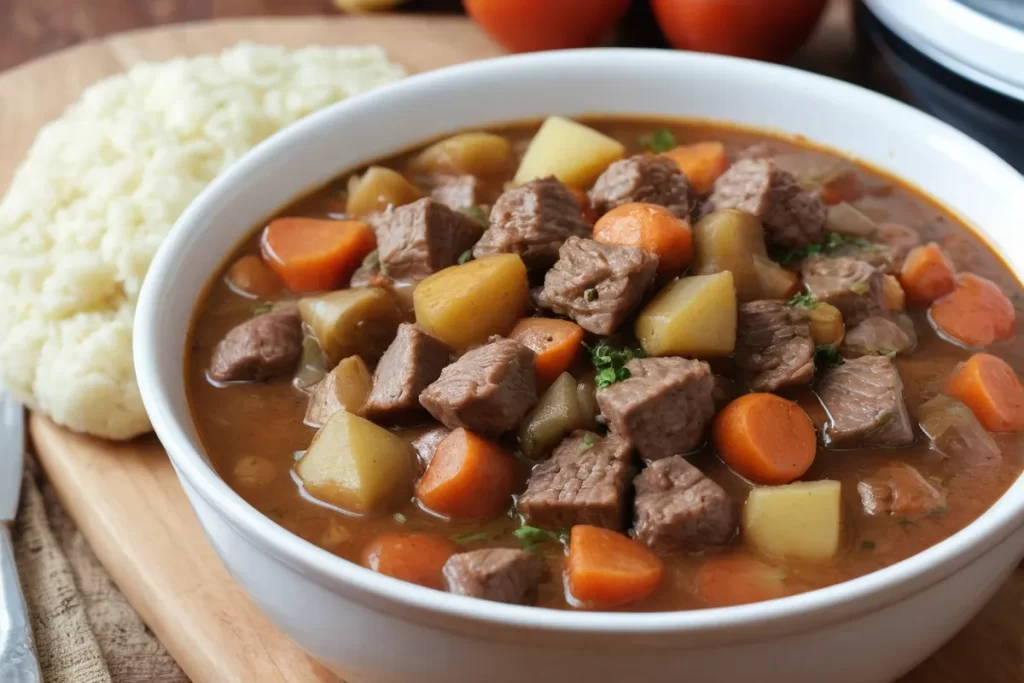 Receta de guiso de res en olla rápida de Magefesa (en menos de 30 min)