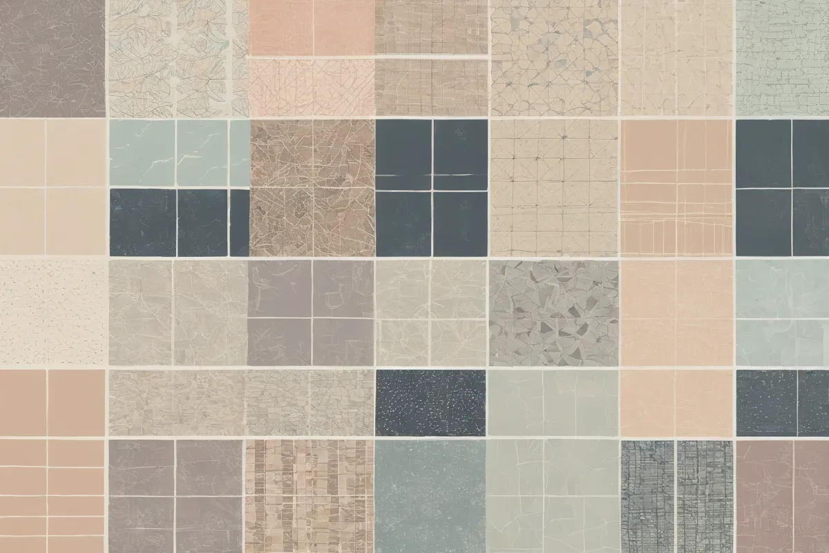 Las formas abstract con colores apagados representan niveles de participación y desafíos de alcance