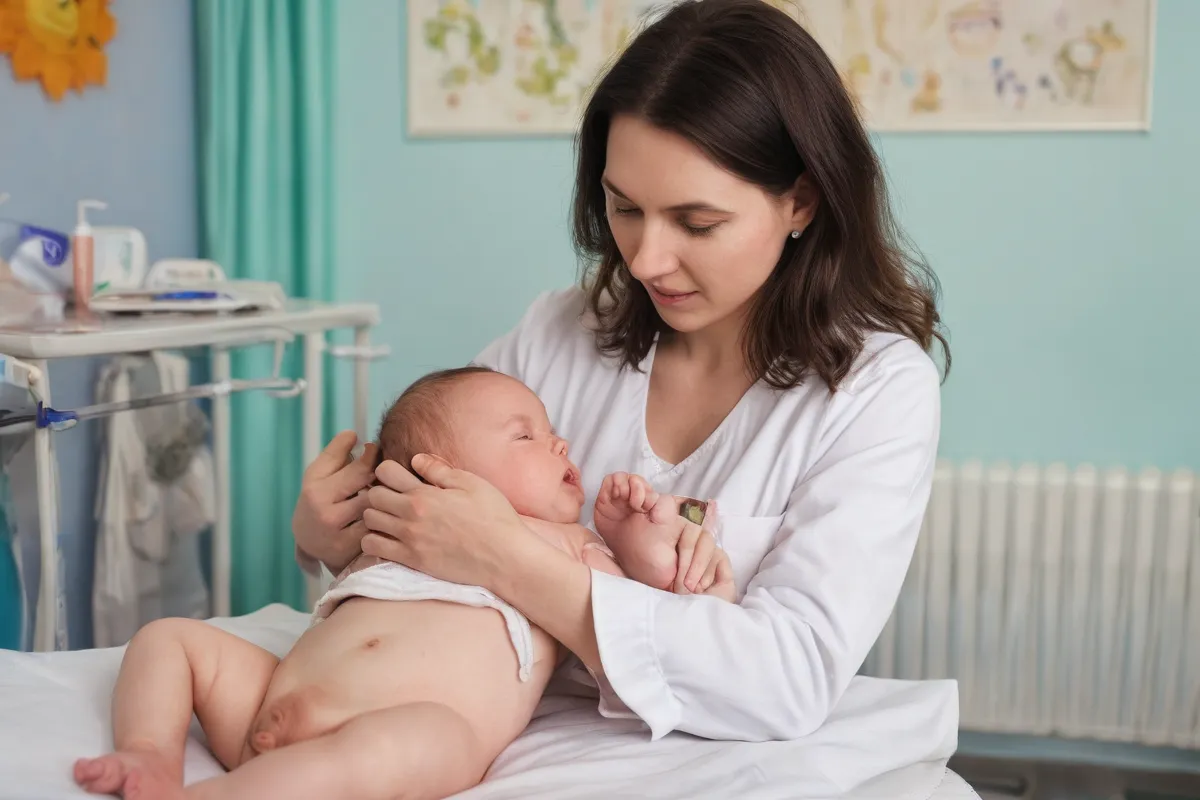 Se describen el parto y el desarrollo temprano de un bebé, así como recomendaciones para vacunas a los dos meses